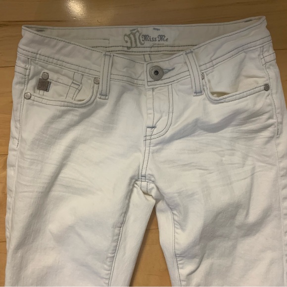 Miss Me Skinny Jeans Oyster White Womens Size 26 Flaw - Picture 3 of 9